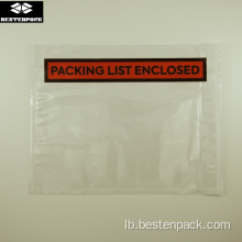 Packing List Enveloppe 5.5x7 Zoll Hallef gedréckt Rot